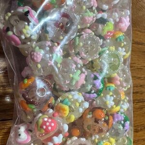 50 pieces of Assorted Fruit hand painted beads